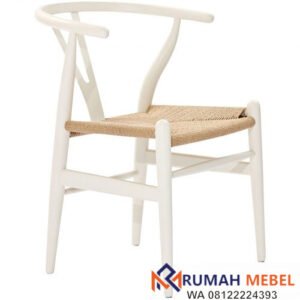 Kursi Cafe Wishbone Kayu Warna Putih