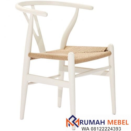 Kursi Cafe Wishbone Kayu Warna Putih
