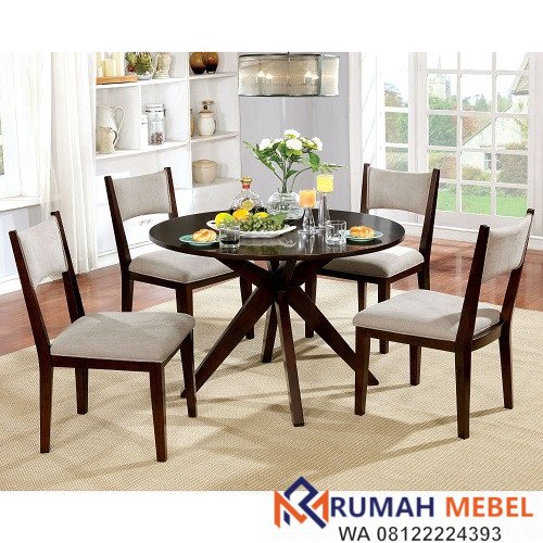 Set Meja Makan 4 Kursi Kayu Jati