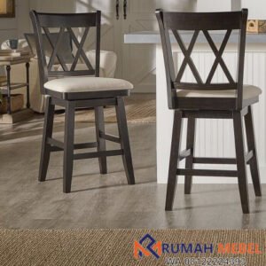 Kursi Bar Putar Swivel Kayu Jati