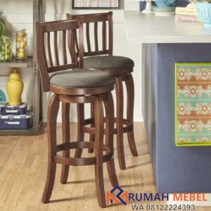 Kursi Bar Putar Morgan Kayu Jati