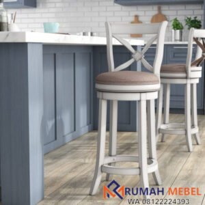 Kursi Bar Putar Flores Putih