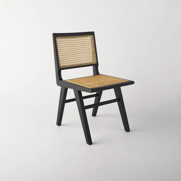 Kursi Cafe Rotan Alami Rangka Kayu Jati Hitam