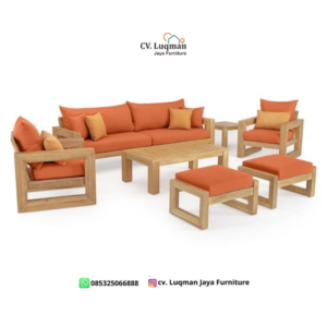 Set Sofa Kayu Jati Desain Open Frame