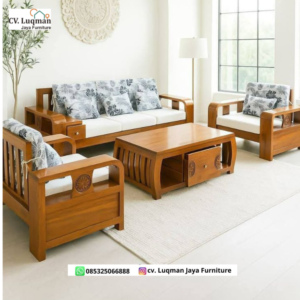 Kursi Tamu Minimalis Jati Ukir - Kombinasi Klasik & Modern yang Elegan