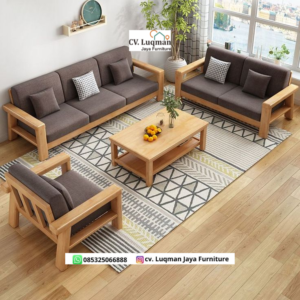 Set Kursi Sofa Kayu Minimalis Scandi dari CV. Luqman Jaya Furniture