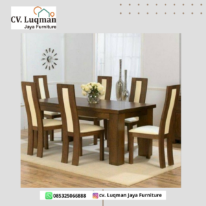 Harmoni Warna Krem & Kayu Solid: Set Meja Makan Minimalis untuk Hunian Impian