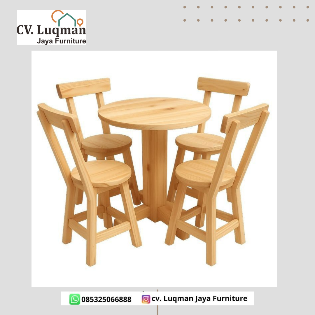 Set Meja Makan Bundr Berkualitas - Langsung dari Pengrajin Jepara, Jawa Tengah