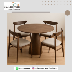 Set Meja Makan Bundar Minimalis - Scandinavian Series