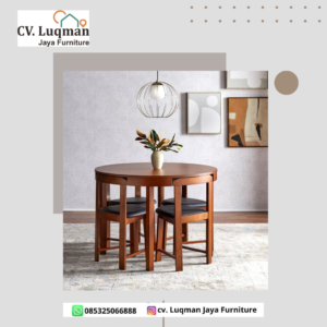 SET MEJA MAKAN BULAT SPACE-SAVING