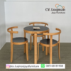 Set Meja Cafe Kayu Dudukan Bundar