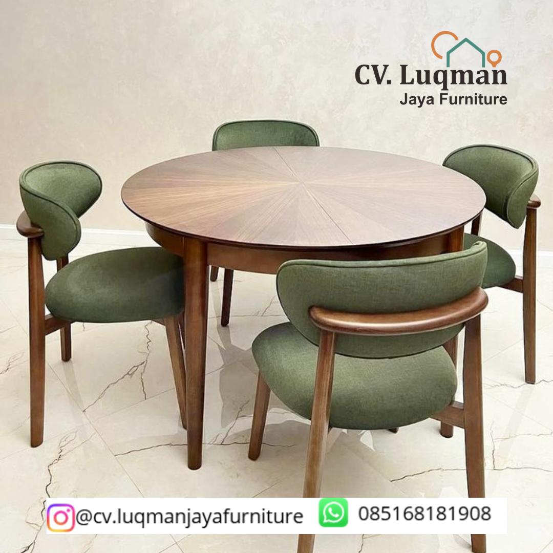 Set Meja Makan Mid-Century Modern