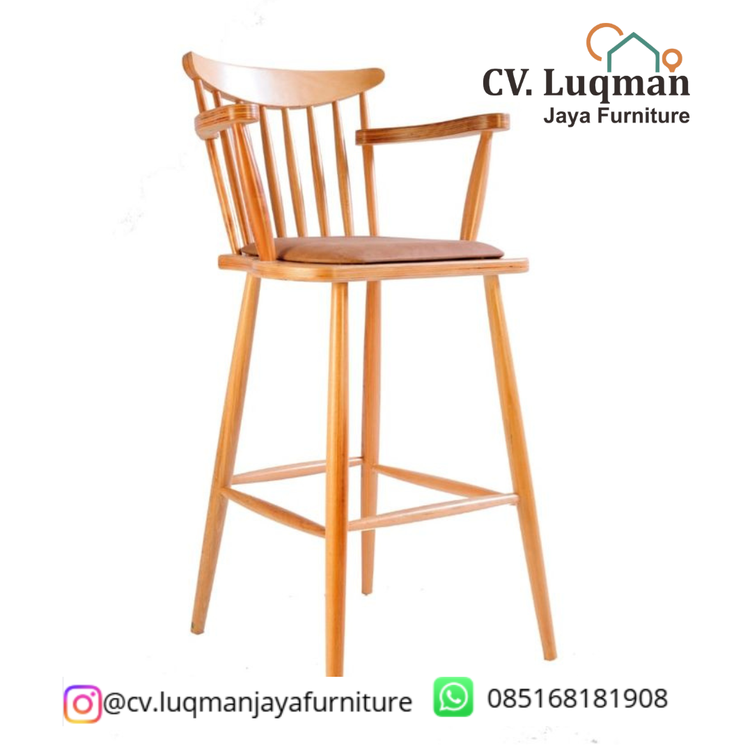 KURSI BAR KAYU JATI MINIMALIS