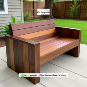 [PREMIUM] Kursi Taman Minimalis Kayu Jati Solid