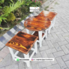 Meja & Kursi Teras Wood Burn Series: Kuat, Elegan, dan Berkarakter.