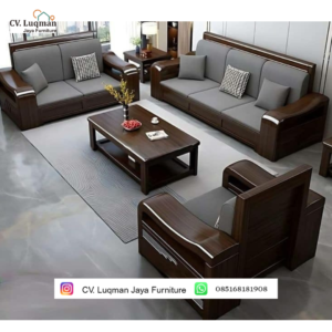 Set Kursi Tamu Jati Minimalis Modern - Seri Royal Executive