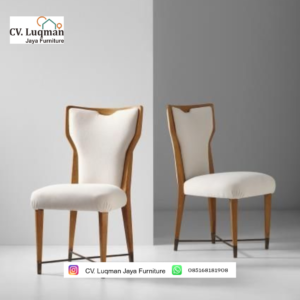 Kursi Cafe & Ruang Makan Mewah – Rangka Kayu Solid Desain Wingback
