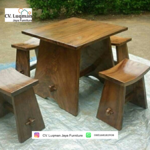 Set Meja Makan Minimalis Solid Wood – Elegan & Kokoh